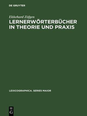 cover image of Lernerwörterbücher in Theorie und Praxis
